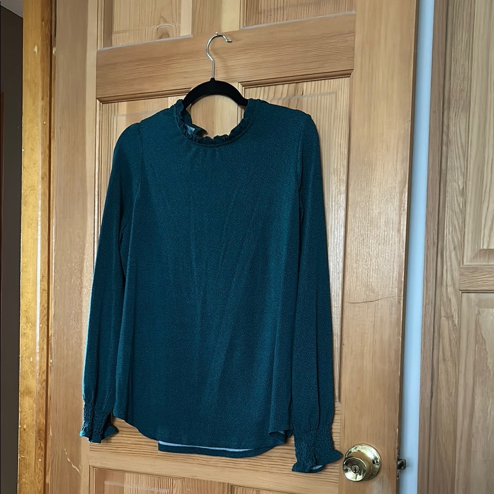 Adrianna Papell‎ Blue Ruffled Blouse
